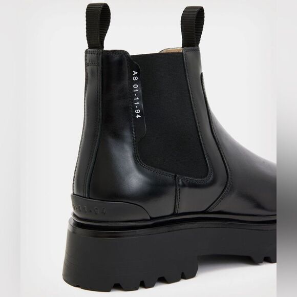ALLSAINTS Arlo $299 Chunky Chelsea Leather Boots Size EU 41 US 11 - Picture 3 of 15